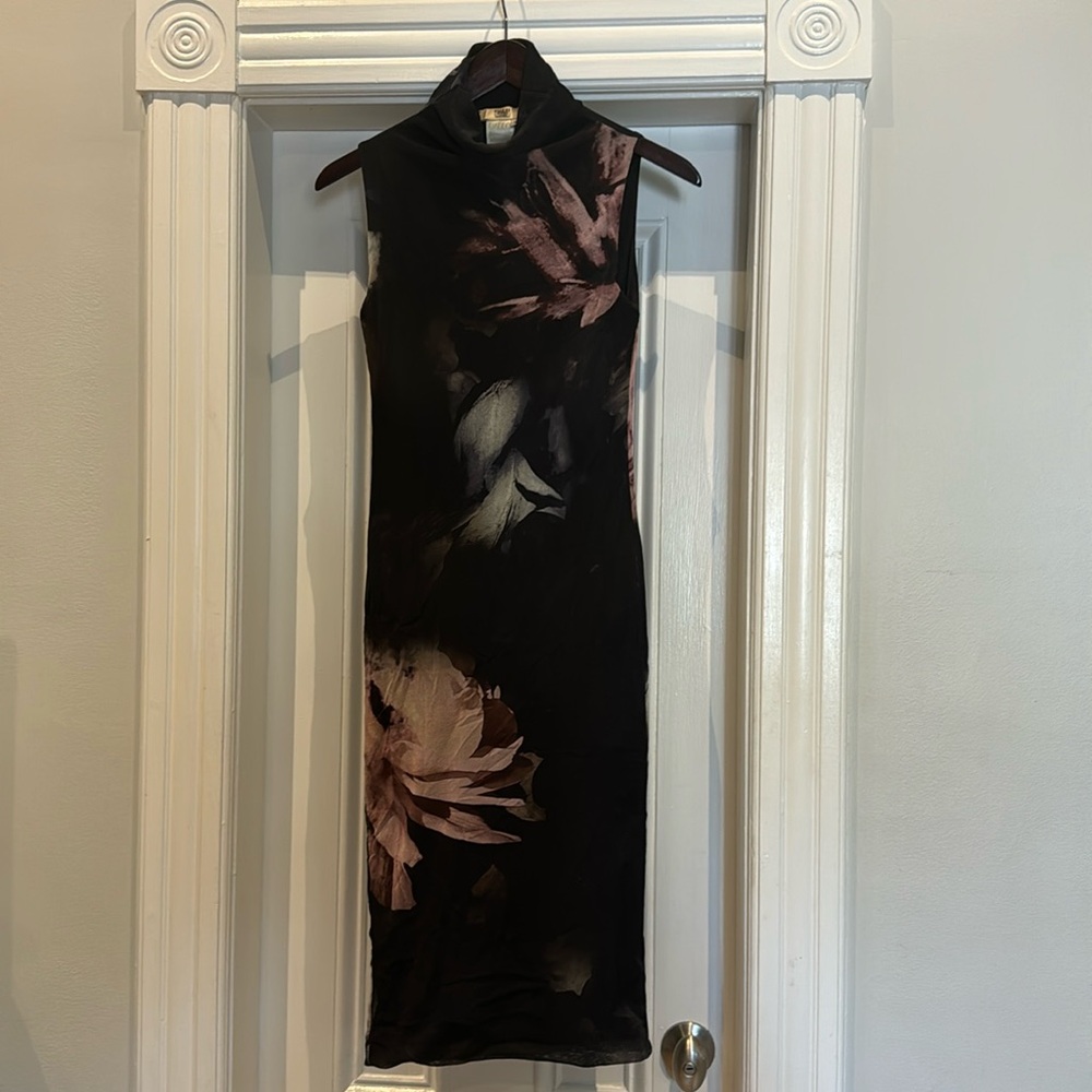 Fuzzi mock neck sleeveless dress, sz S